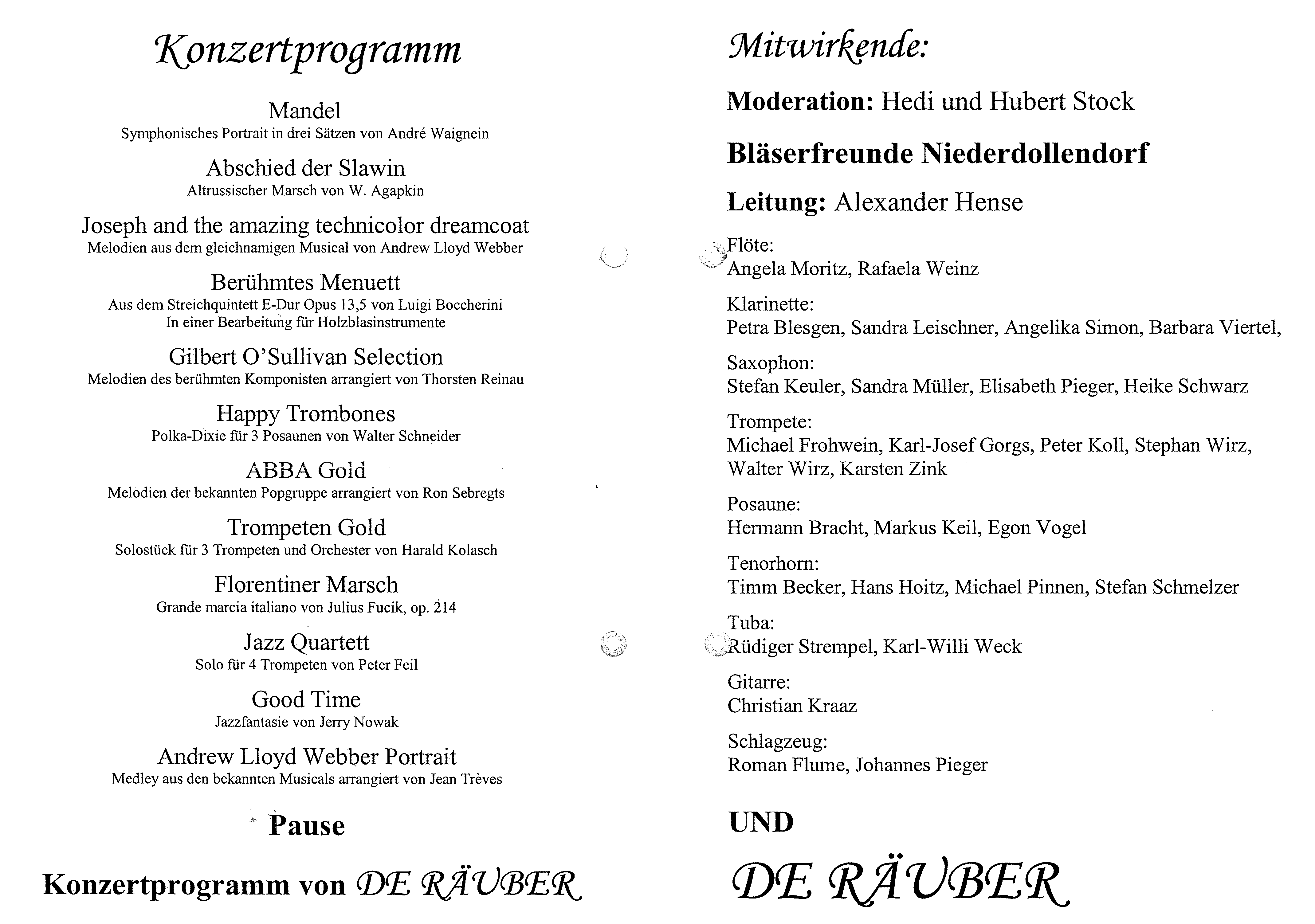 Konzertprogramm